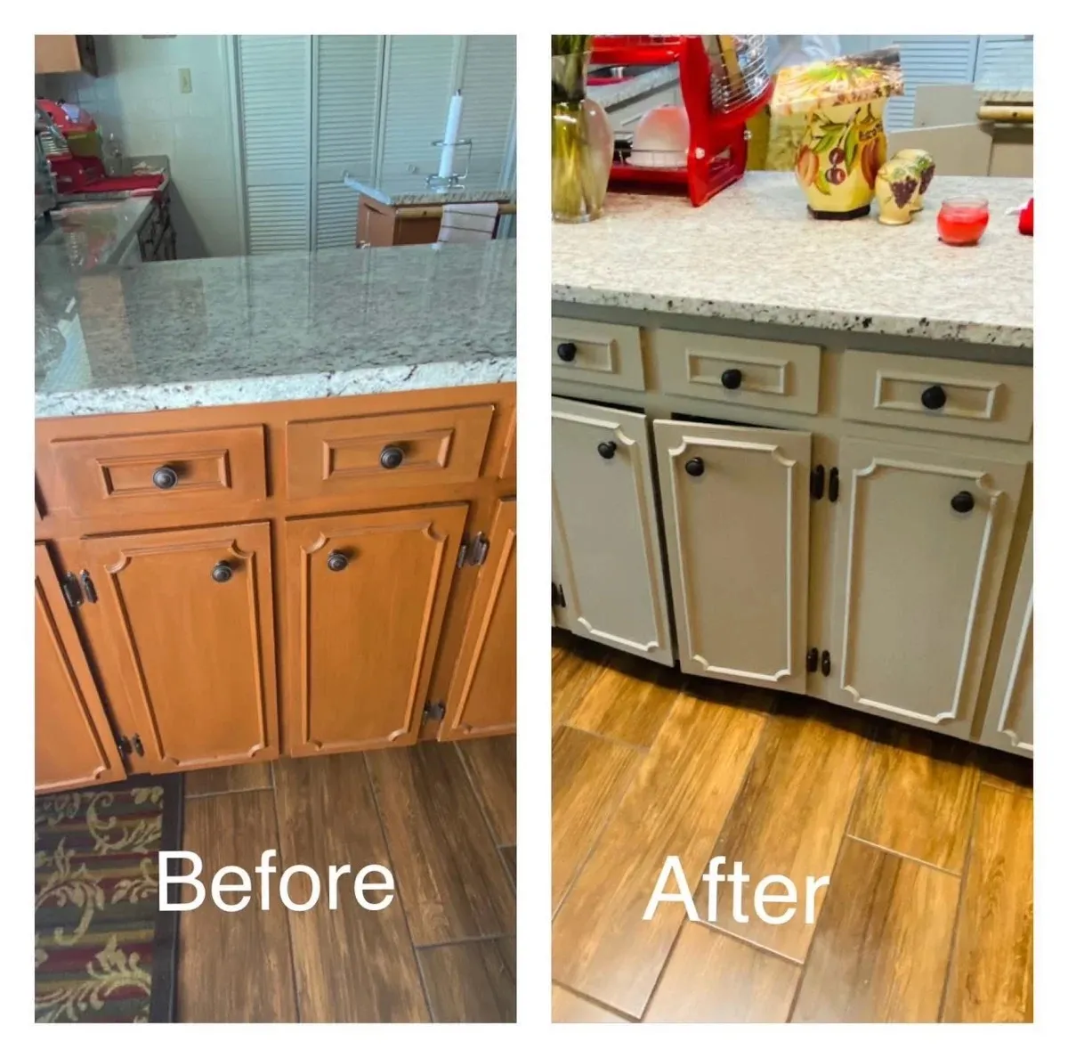 Kitchen cabinet refinishing with smooth finish
