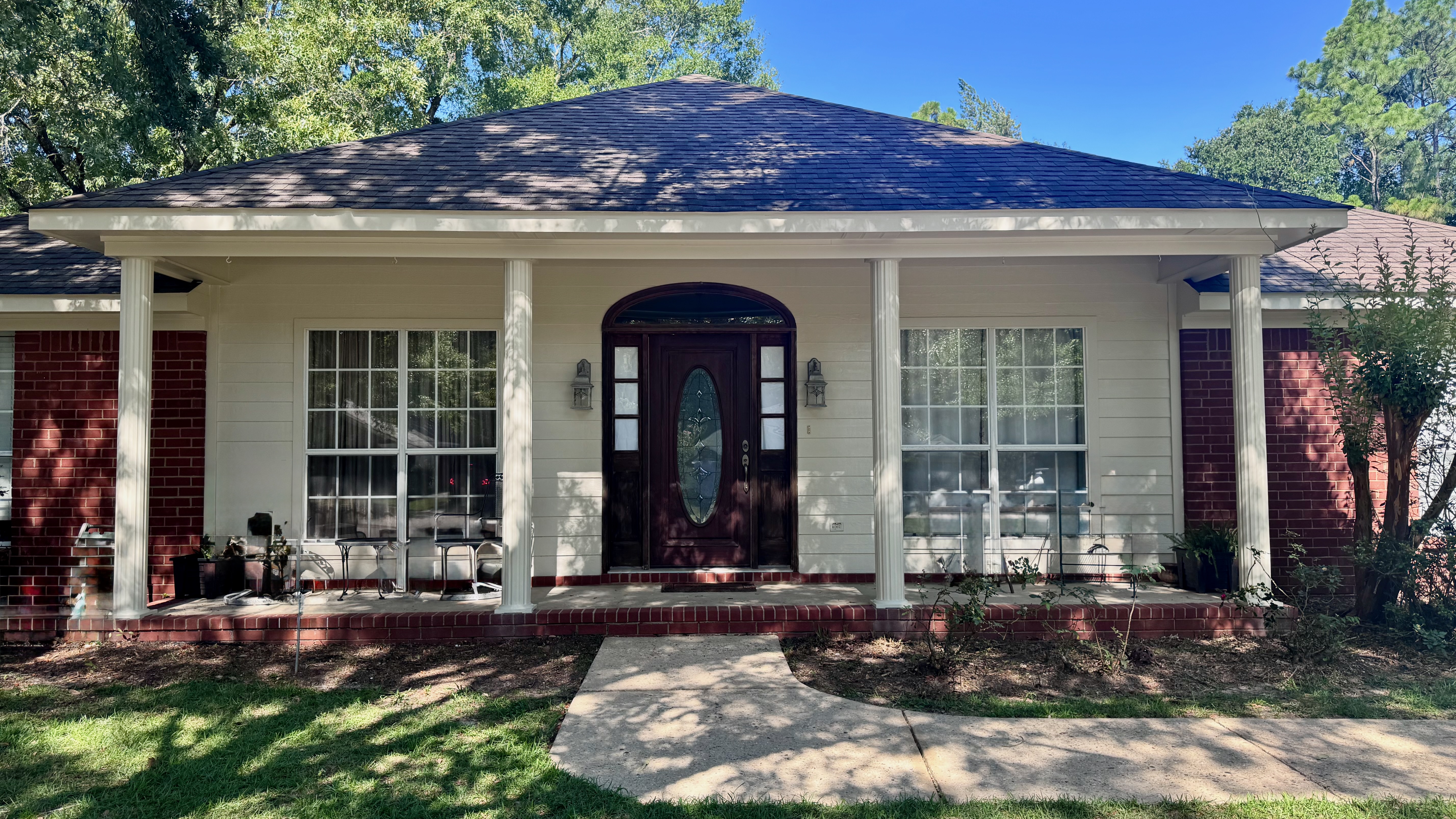 Beige wood siding repaint in Spanish Fort